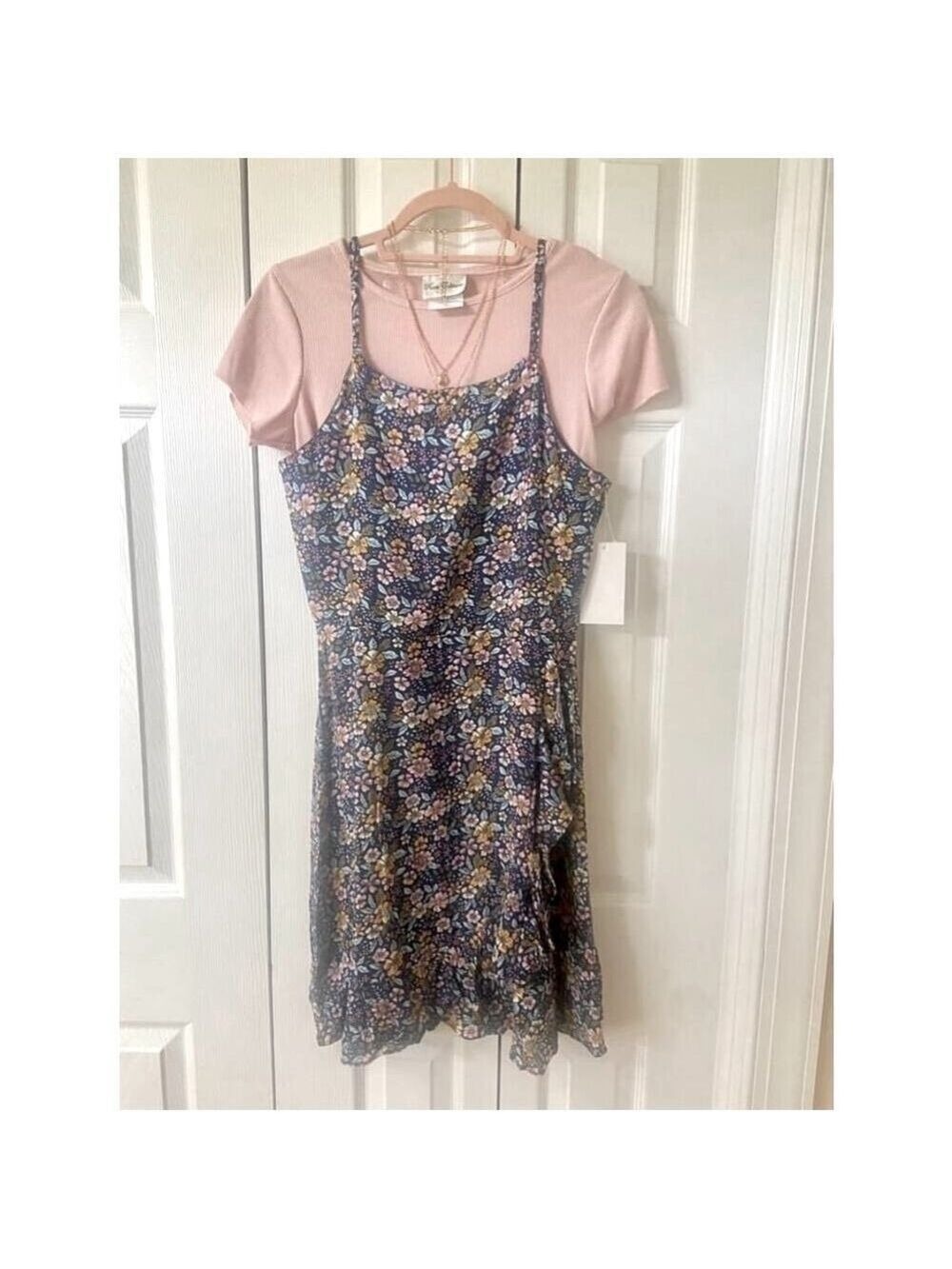 Rare Editions Girls Blue Floral Dress Size 16